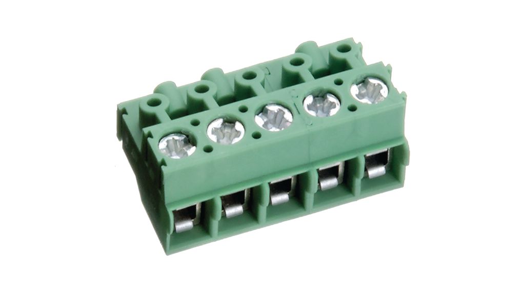 PCB Terminal Block, Right Angle, 5mm Pitch, 4 Poles