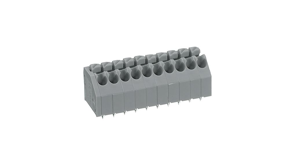 Wire-To-Board Terminal Block, THT, 3.5mm Pitch, 45 °, Spring Clamp, 12 Poles