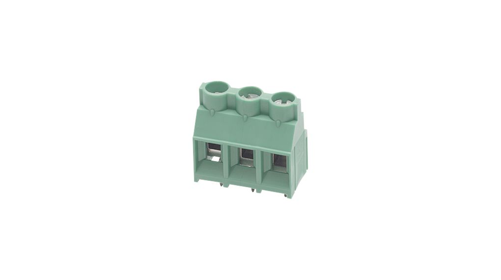 Wire-To-Board Terminal Block, THT, 7.62mm Pitch, Right Angle, Screw, 3 Poles