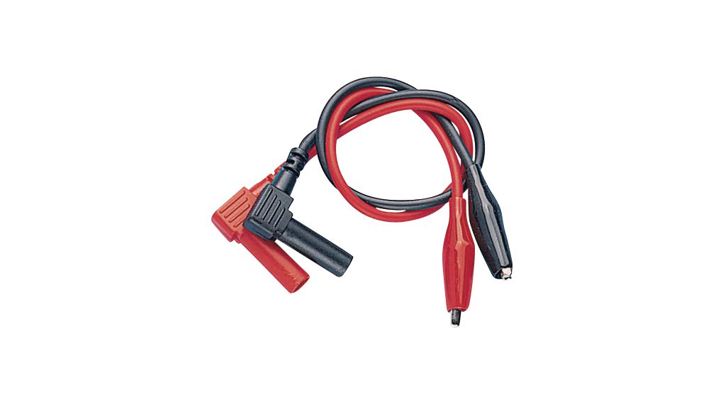 Test Leads with Crocodile Clips, ø 4 mm Safety Type ø 4 mm PU=Pair (2 pieces)