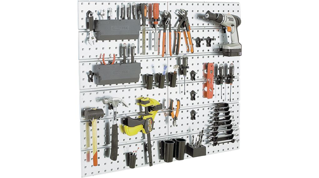 Tool Wall with Accessories, 1m x 11mm x 880mm