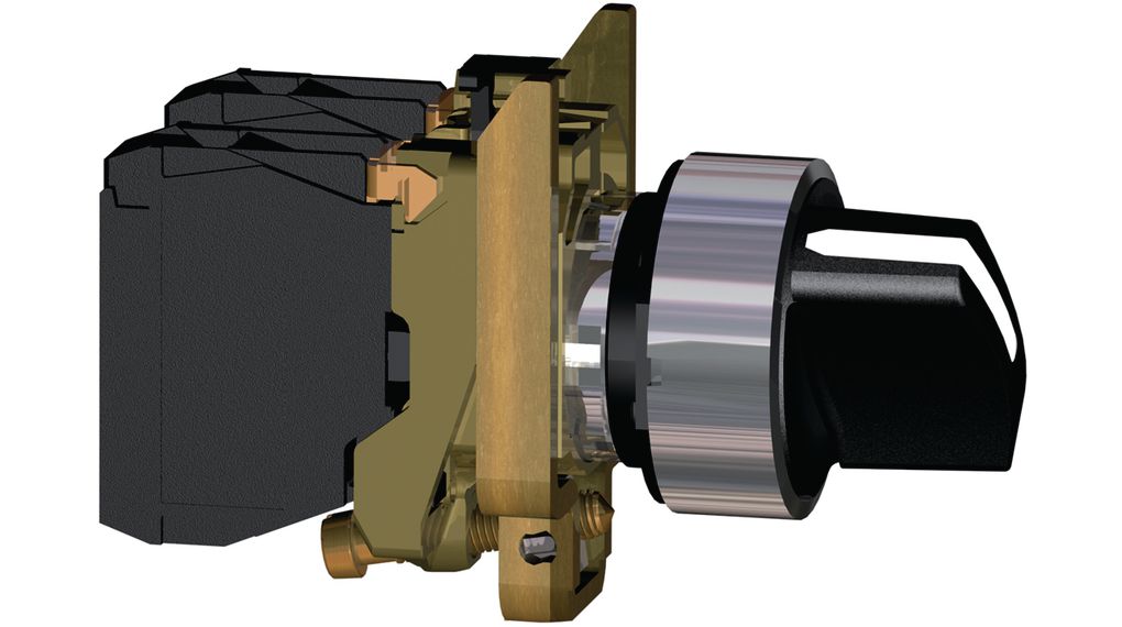 Rotary Switch, 3 Positions, 45°, Panel Mount