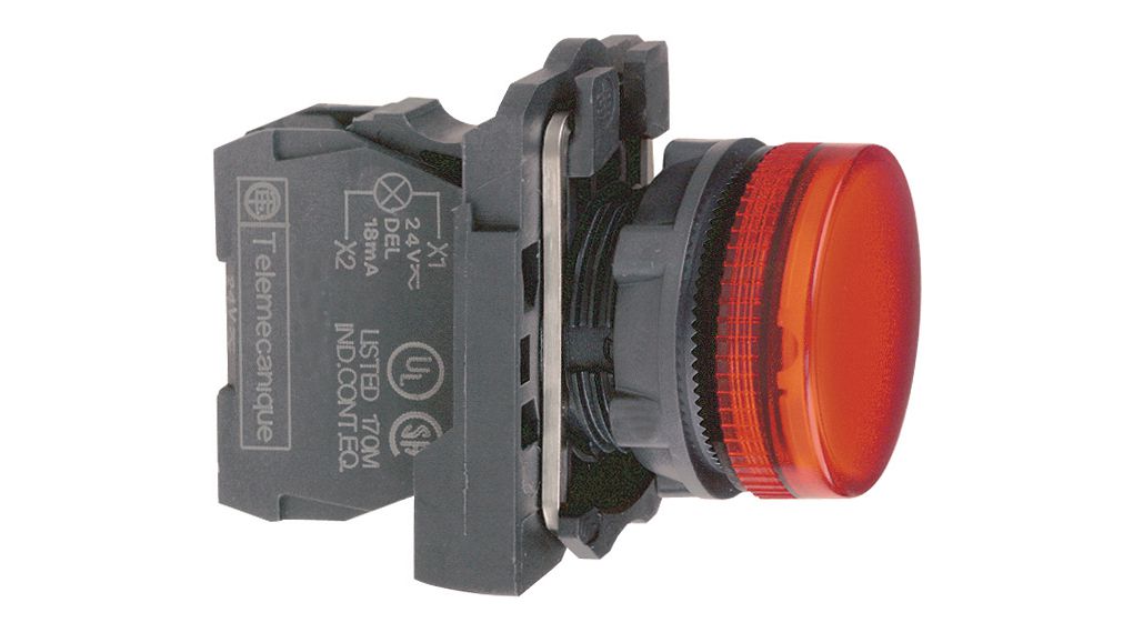 Light Indicator Red, Complete, Plastic, Ø22mm, 230 ... 240V, IP69(K)
