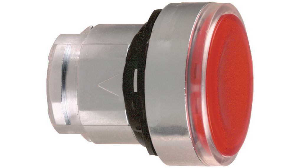 Illuminated Push Button Head Red, Metal, Ø22mm IP 69 (K) Momentary Function Pushbutton Metallic / Red IP66 / IP67 / IP69 / IP69K Harmony XB4 Series Pushbutton Switches
