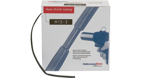 Heat-Shrink Tubing 3:1, 0.5 ... 1.5mm, Black, Polyolefin, 10m