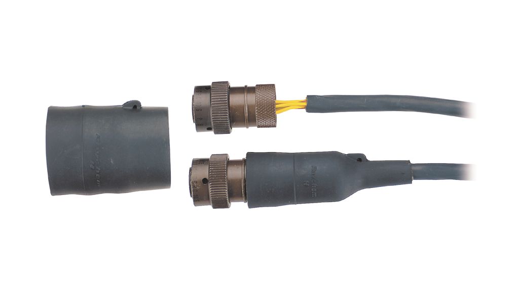 Tétine thermorétractable pour connecteurs , 10.4 ... 24mm, 38 ... 24mm, Élastomère semi-rigide, Noir