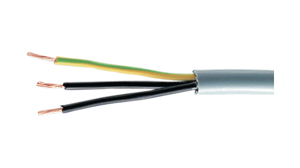 Multicore-kabel, YY-uskærmet, PVC, 3x 0.75mm², 100m, Grå