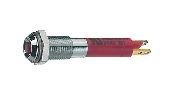 LED IndicatorBlade Terminal, 2 x 0.5 mm Fixed Red DC 28V