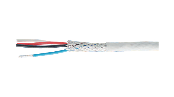 Vícežilový kabel, CY měděné stínění, FEP, 2x 0.24mm², Stříbrná šedá
