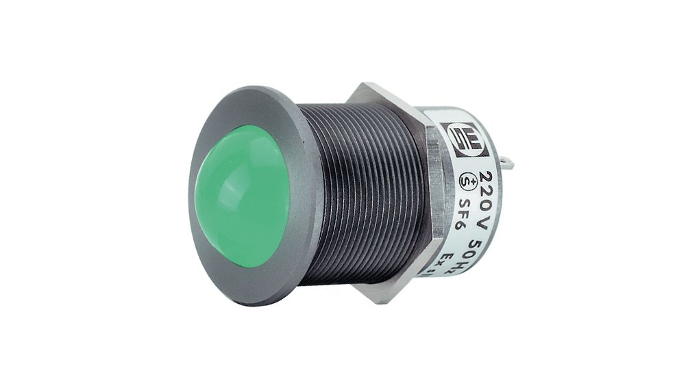 WSF30F3C230AAP, W. Schmid LED-Signalleuchte, Grün, 25mm, 230V,  Faston-Anschlussklemme 2.8 x 0.8 mm
