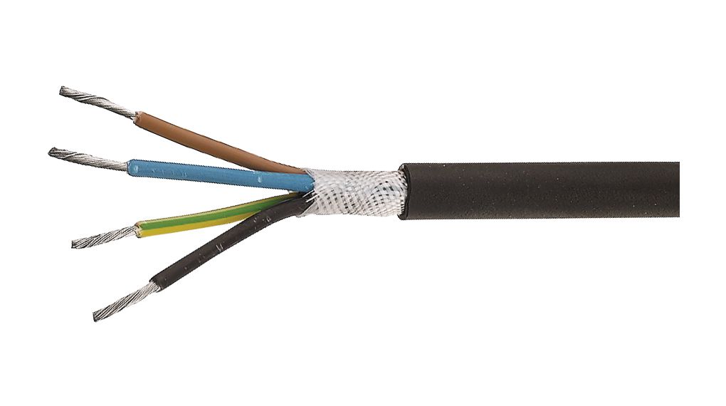 Mains Cable 2x 0.75mm² Tinned Copper Unshielded 600V 100m Black