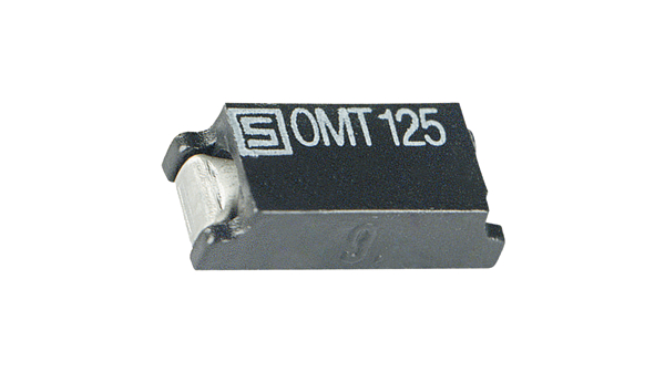Fusibile SMD 7.4 x 3.1mm 100A @ 125V 1A Termoplastica Intervallo di tempo T OMT 125