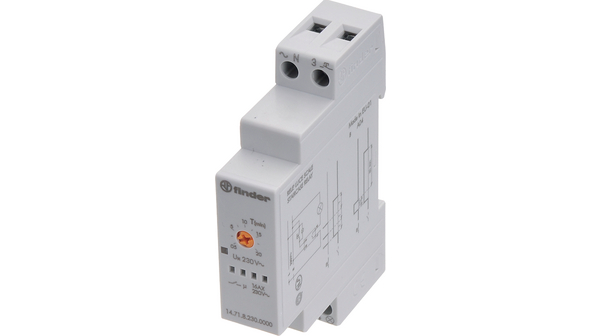 Automatikus lépcsővilágítás-időzítő 1 záró érintkező (NO) 230 VAC 16 A 230 VAC 230 VAC 3700 VA, AC1
