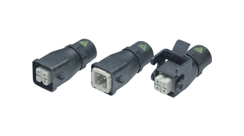 Plug housing with pin insert, 3 Poles, HARAX Connection, Plug