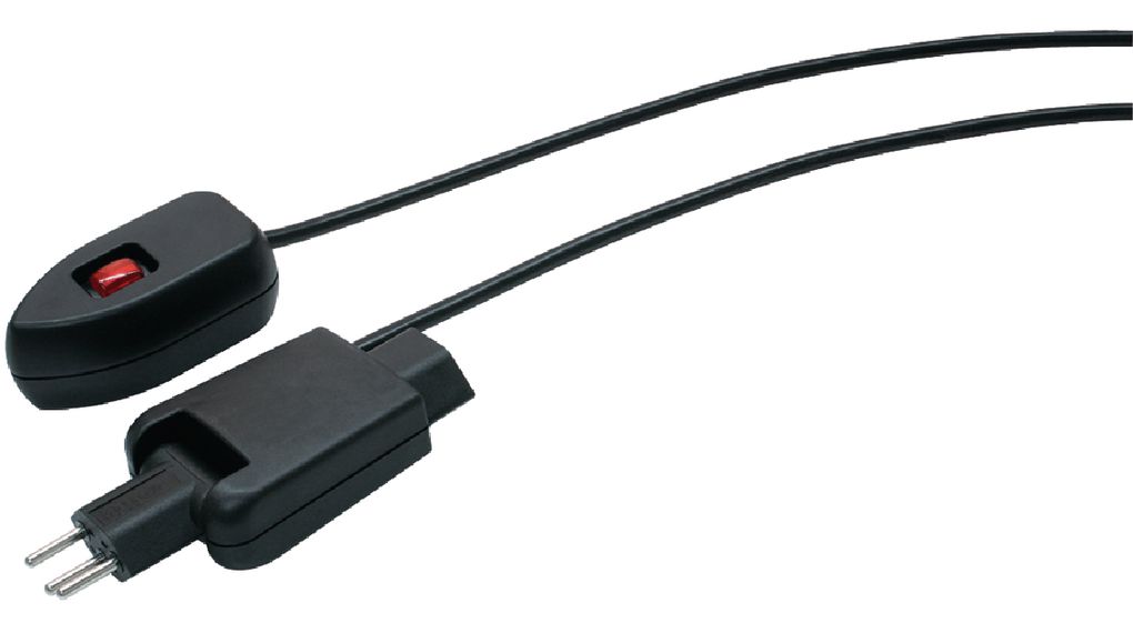 In-line stekker 1x CH-socket type J (T13) - CH Type J (T12) Plug 250V Zwart