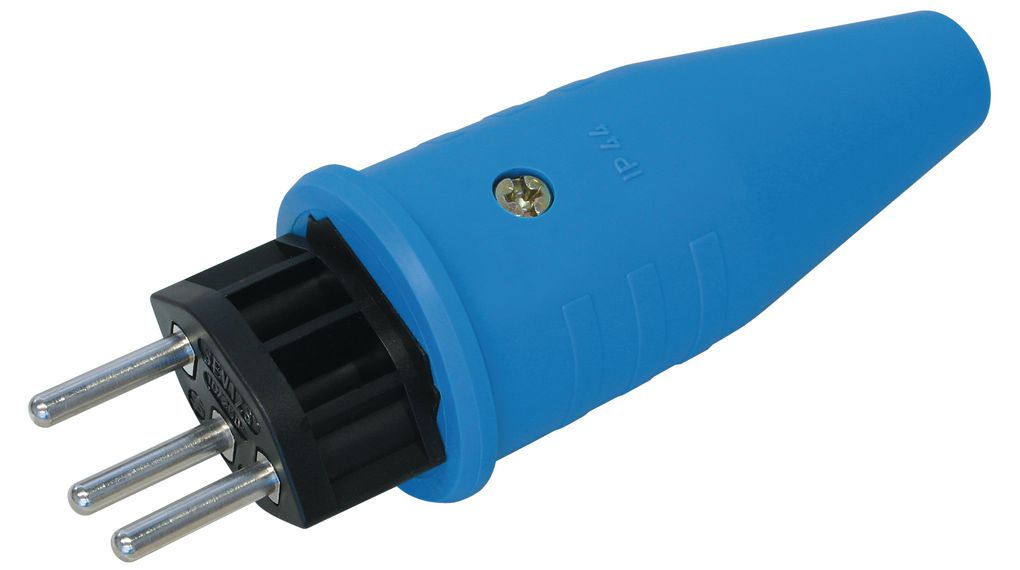 Mains Plug 10A 250V CH Type J (T12) Plug Black / Blue