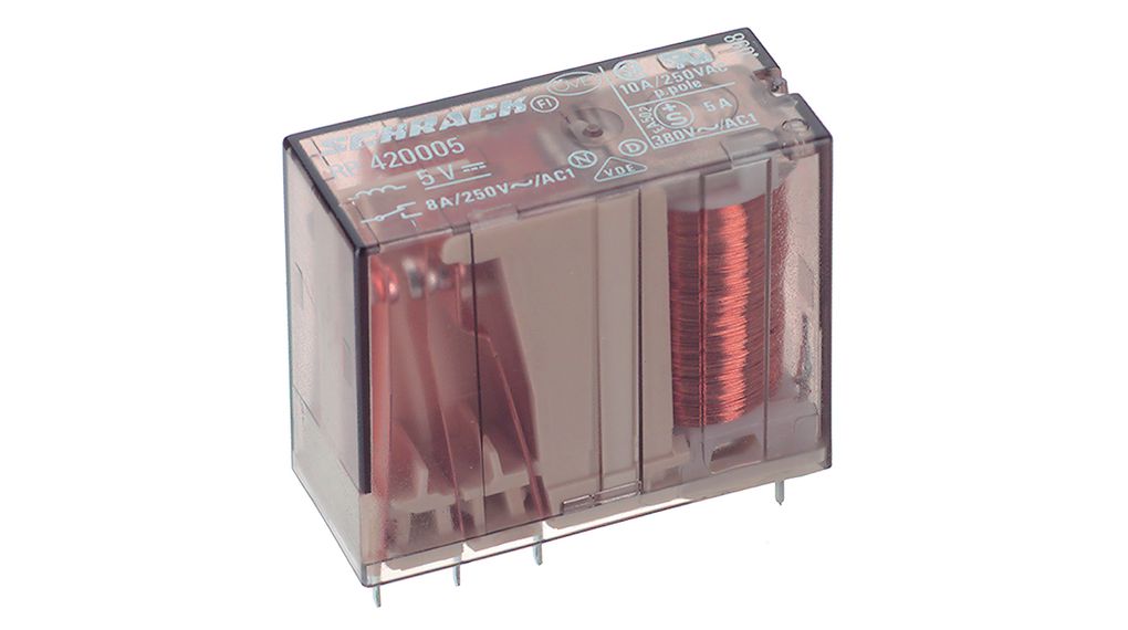 Relais de puissance pour circuits imprimés RP 2CO 8A DC 24V 1.1kOhm