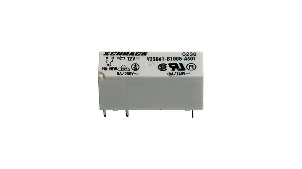 Relais de puissance pour circuits imprimés V23061 1CO 8A DC 24V 2.27kOhm