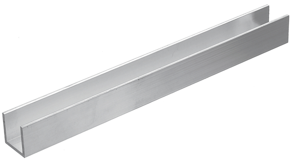 U-profil av aluminium, längd 1 m