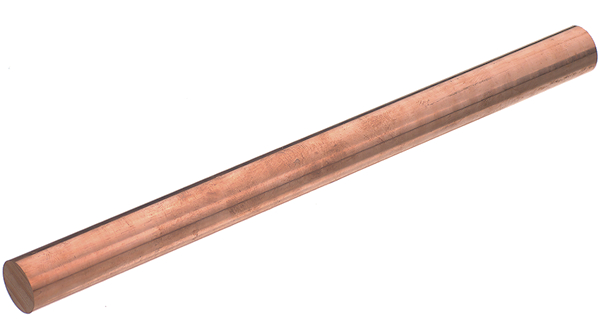 Barre ronde en cuivre dur, longueur 0,5 m