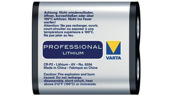 twist pensioen vacuüm CR-P2 | VARTA Primary Battery, 6V, CR-P2, Lithium | Distrelec International