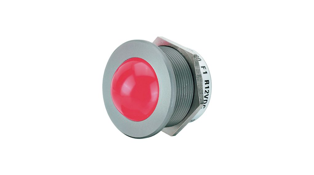 Voyant LED V 520nm, R 632nm Vert / rouge 25mm 12V IP67