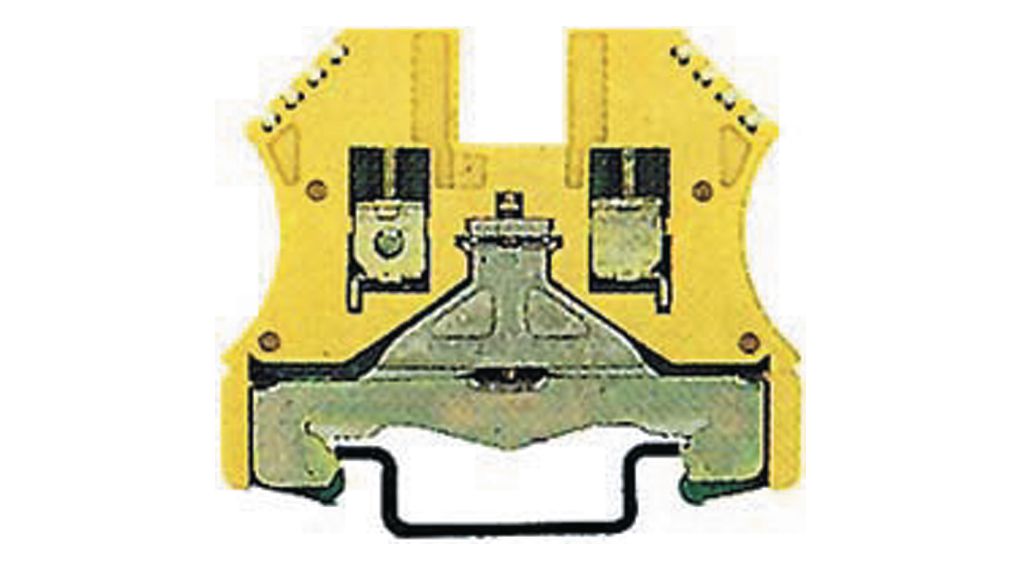 Riviliitin, Ruuvi, kiinnityspuristin, 2 Navat, 800V, 0.5 ... 4mm², Vihreä / keltainen