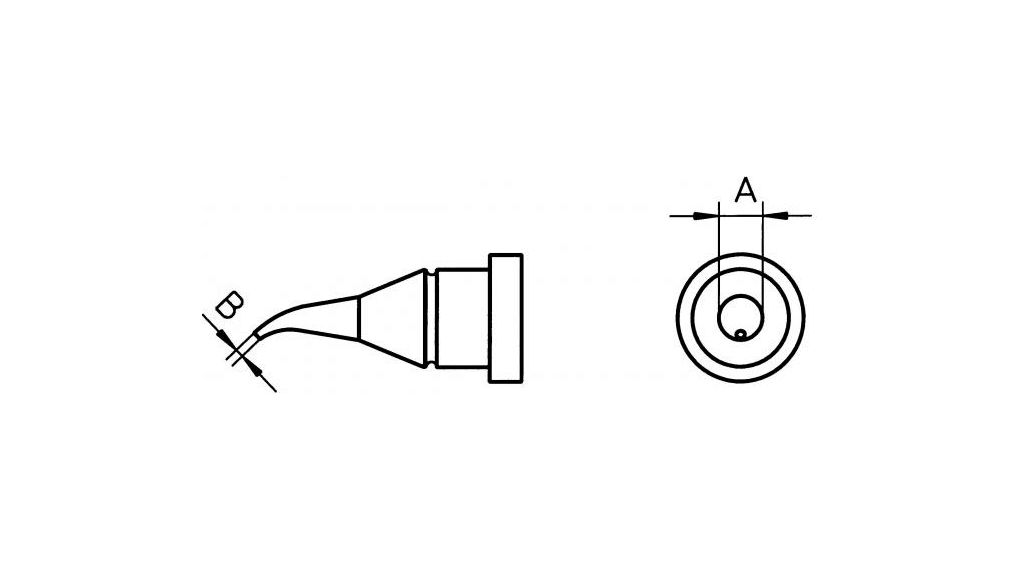 Weller - RTPS 001 C X MS Lötspitze konisch gebogen 0.2