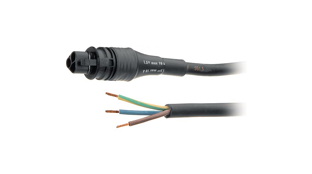 Mains Cable Plug, 3 Poles, 16A, 250V