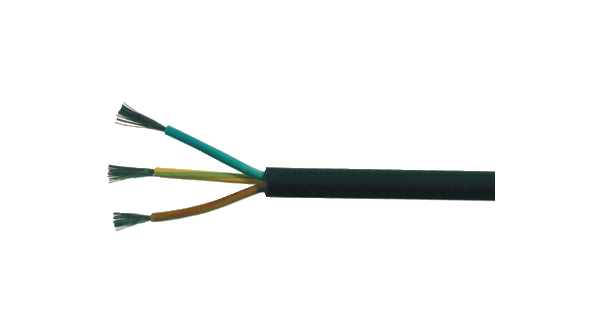 Mains Cable 5x 1.5mm² Copper Unshielded 750V Black