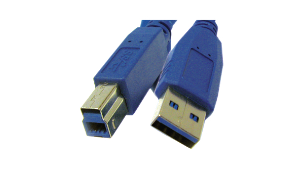 Cable, USB-A Plug - USB-B Plug, 1m, USB 3.0, Blue