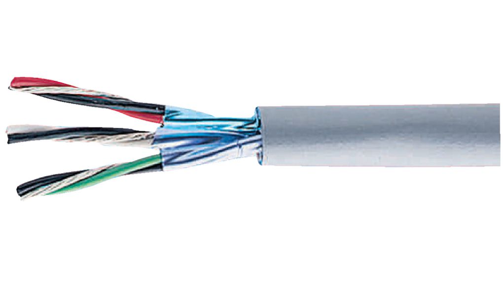 Multicore Cable, YY Unshielded, PVC, 6x 0.35mm², 100m, Grey