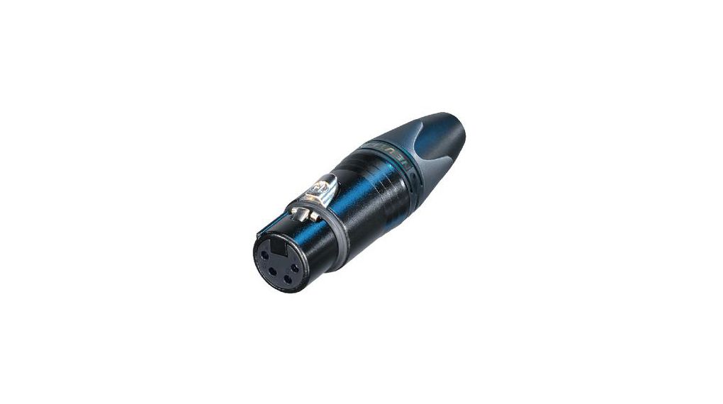 XLR Cable Socket, Socket, Straight, Cable Mount, Poles - 4