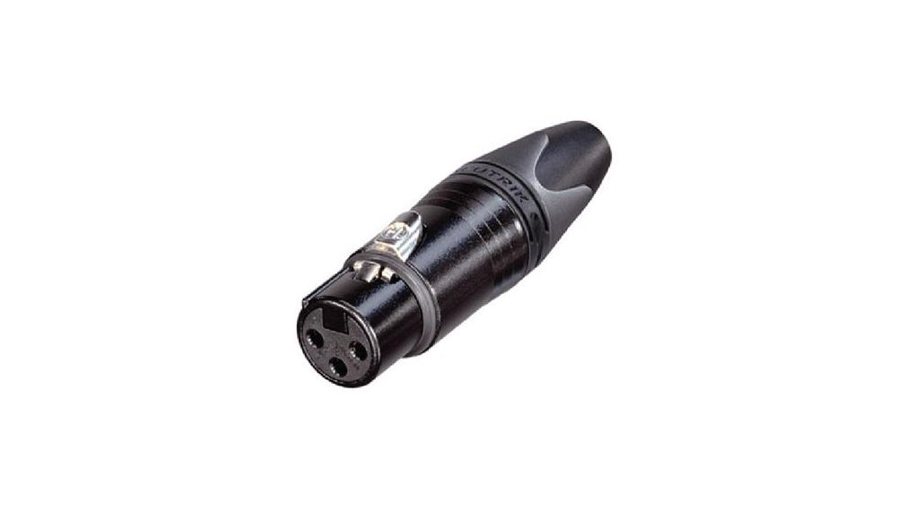 XLR Cable Socket, Socket, Straight, Cable Mount, Poles - 3