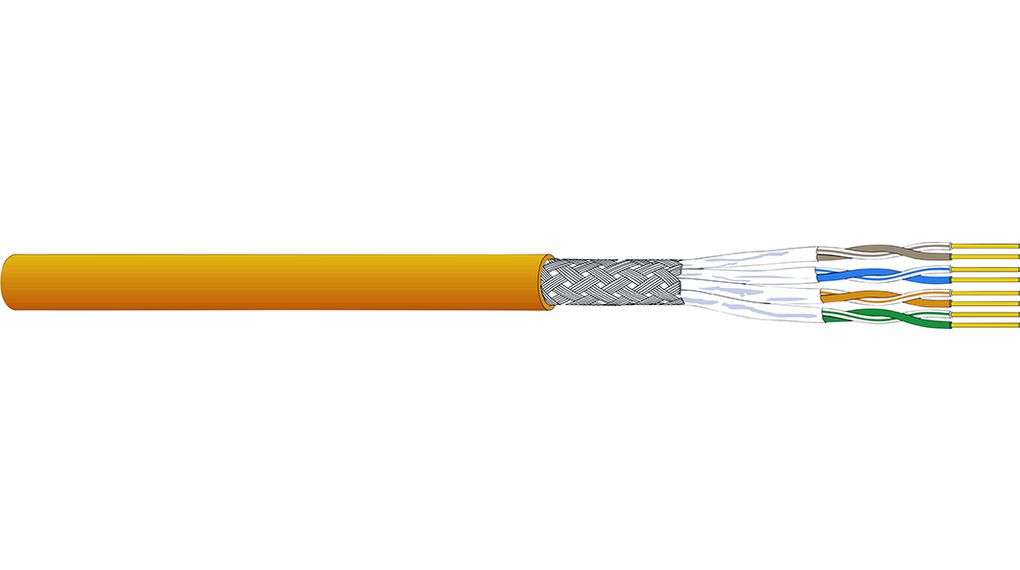 LAN Cable LSZH / FRNC CAT7x2x0.13mm² S/FTP Orange