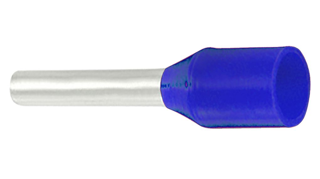 Bootlace Ferrule 0.25mm² Blue 12.4mm Pack of 100 pieces