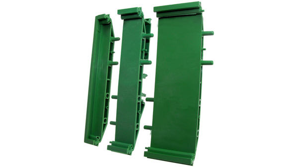 Element bazowy wspornika szyny mini DIN, Mini, 45x20x92mm, Zielony, Poliamid, IP20
