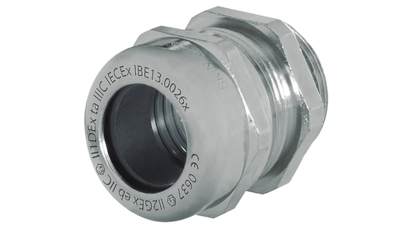 Cable Gland, 34 ... 45mm, M63, Nickel-Plated Brass, Brass, ATEX