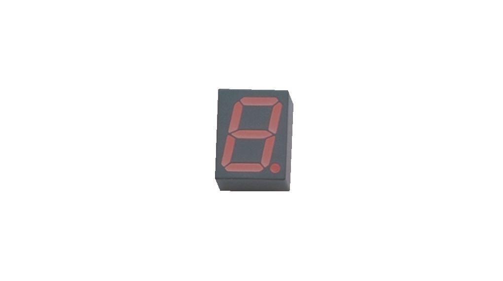 7-segmentowy wyświetlacz LED TDSR Czerwony 10mm 640nm 3.6mcd 2.4V THT Wspólna katoda