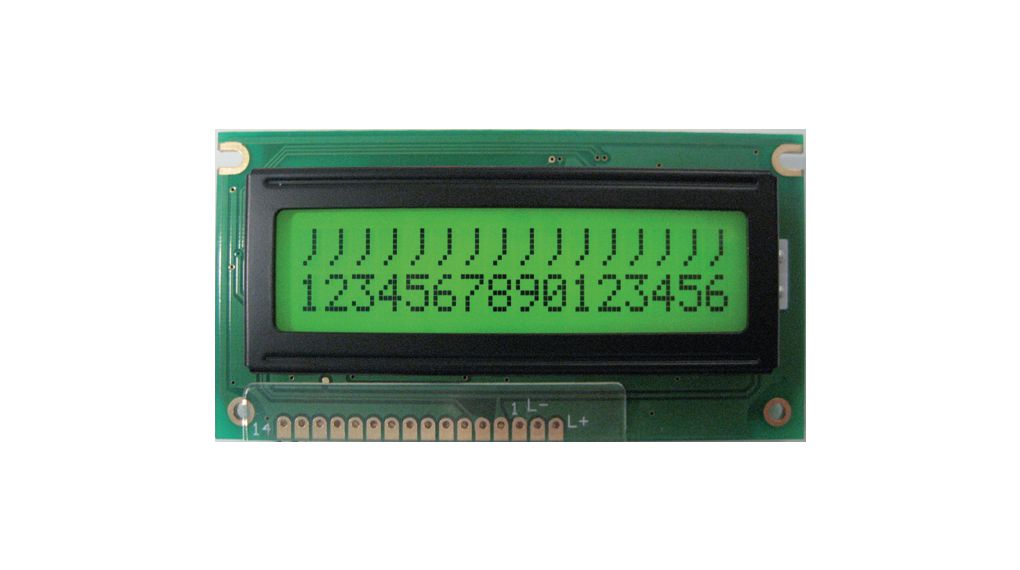 Podsvícený bodový maticový LCD displej 5.55 mm 2 x 16