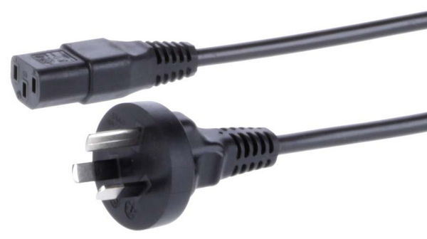 Kabel zasilający AC, Złącze męskie Australia (AS 3112) - IEC 60320 C13, 2.5m, Czarny