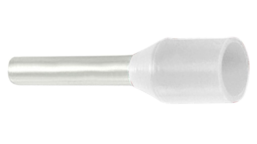 Bootlace Ferrule 0.5mm² White 14mm Pack of 100 pieces