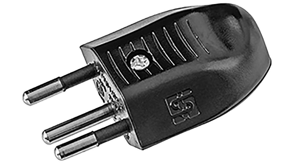 Netstekker 10A 250V CH Type J (T12) Plug Zwart