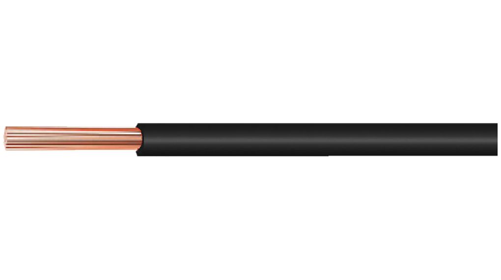 Stranded Wire PVC 2.5mm² Bare Copper Black H07V-K 100m