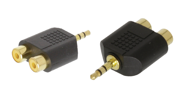 Audiosovitin, Suora, 3,5 mm:n pistoke - 2 x RCA-pistokanta