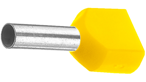 Twin Entry Ferrule 1mm² Yellow 19mm Pack of 500 pieces