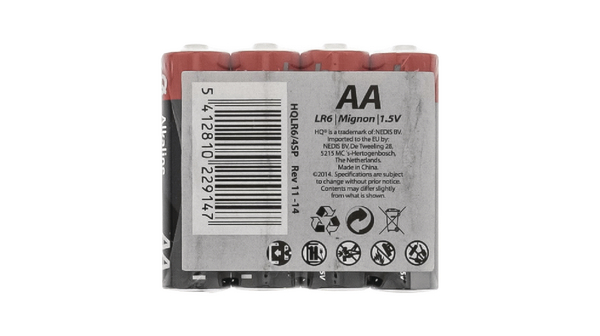 Primary Battery, Alkaline, AA, 1.5V, Ultra Power, Pack of 4 pieces