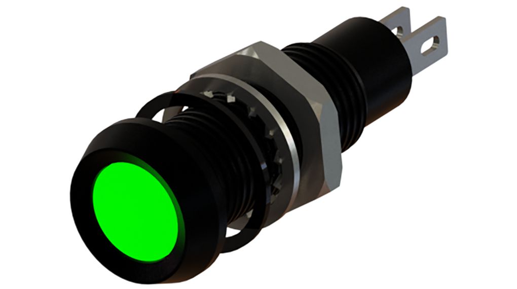 LED Indicator Green 8.1mm 12V 20mA
