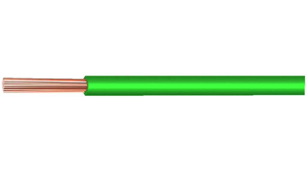 Pletený vodič PTFE 0.35mm² Postříbřená měď Zelená 5855/7 30.5m