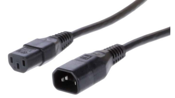 Kable do urządzeń IEC IEC 60320 C14 - IEC 60320 C13 1m Czarny